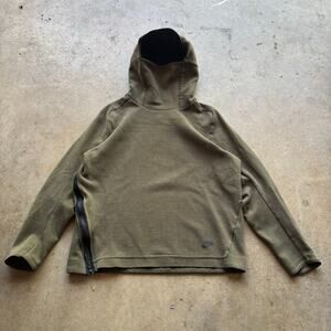 Men's Nike Sportswear Green Tech Fleece Funnel Hoodie Pullover Sweatshirt Sz M